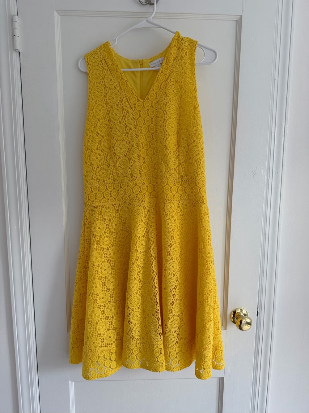 Charter Club Yellow Lace Fit-and-Flare Dress